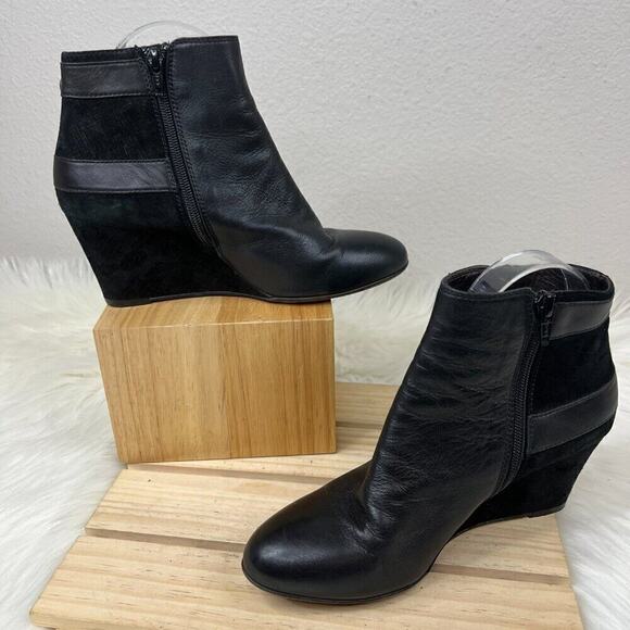 Attilio Giusti Leombruni AGL Double Buckle Wedge Heel Bootie Size 37.5 (7.5 US) - Picture 11 of 12